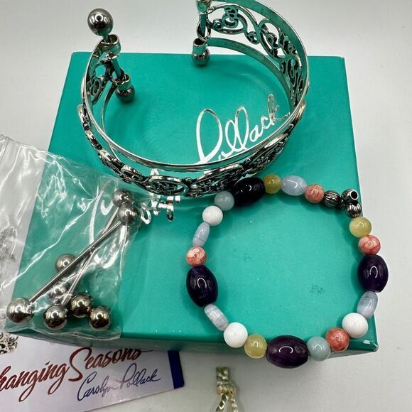 Carolyn Pollack "Changing Seasons" 925 cuff interchangable bracelet! - Picture 11 of 12